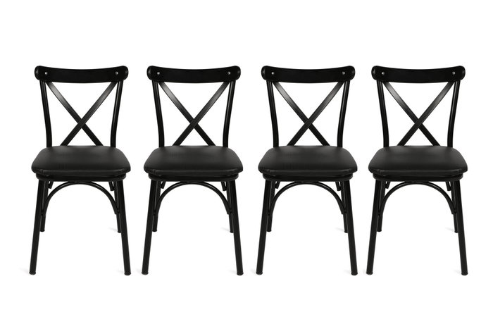 Hanah Home Ekol 1331 V4 Juego de 4 Sillas Negras